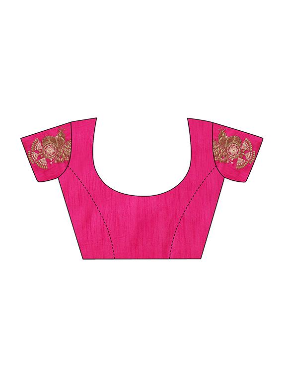 ethnic motifs embroidered saree with blouse - 17665953 - Standard Image - 4