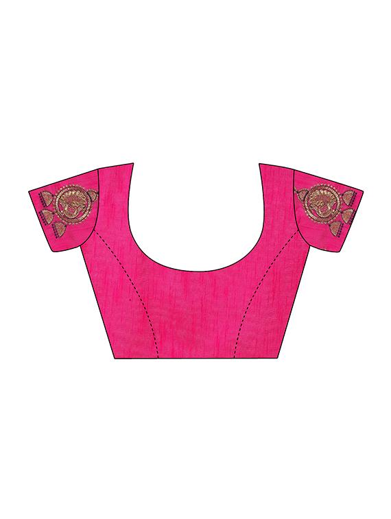 ethnic motifs embroidered saree with blouse - 17665957 - Standard Image - 4