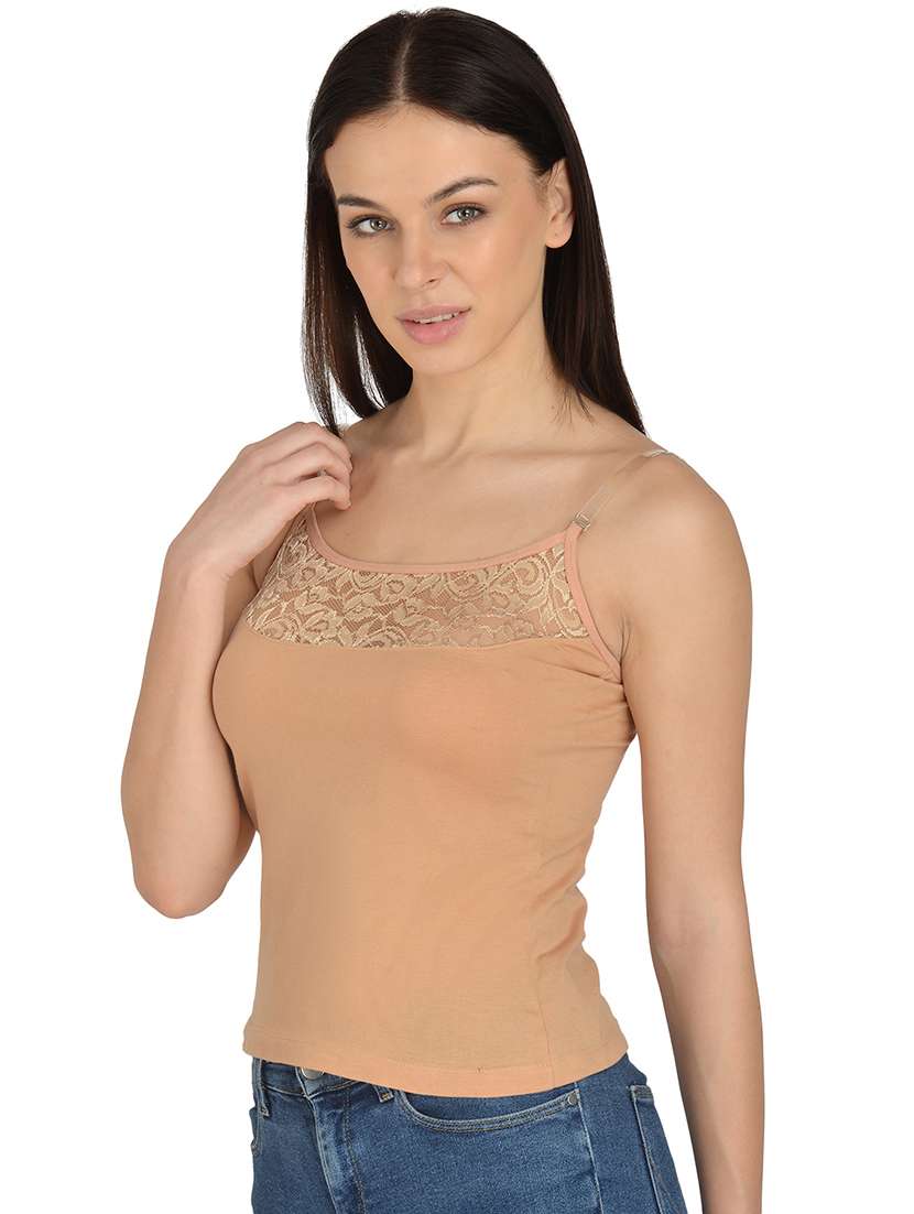 beige cotton camisole - 17665961 - Standard Image - 1