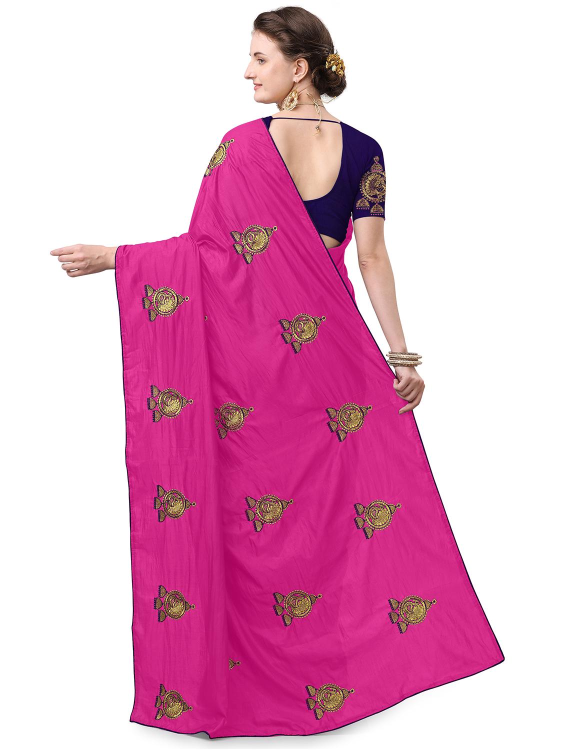 ethnic motifs embroidered saree - 17665965 - Standard Image - 1