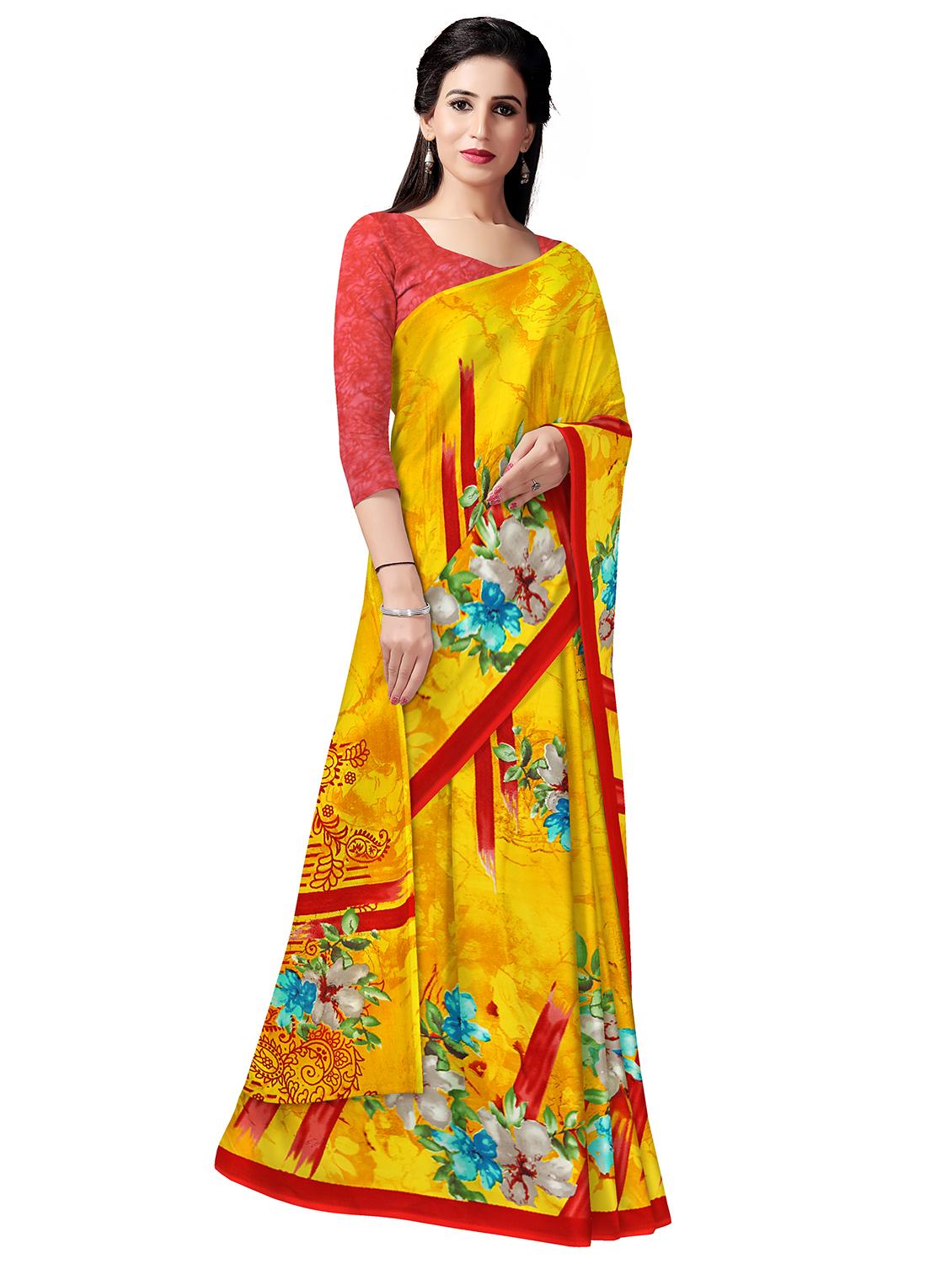 floral printed saree with blouse - 17665968 -  Standard Image - 1