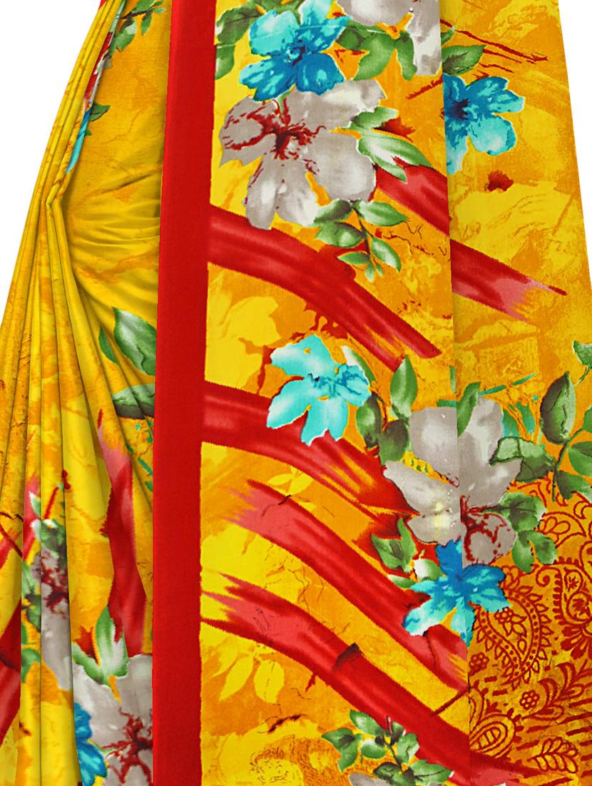 floral printed saree with blouse - 17665968 - Standard Image - 4
