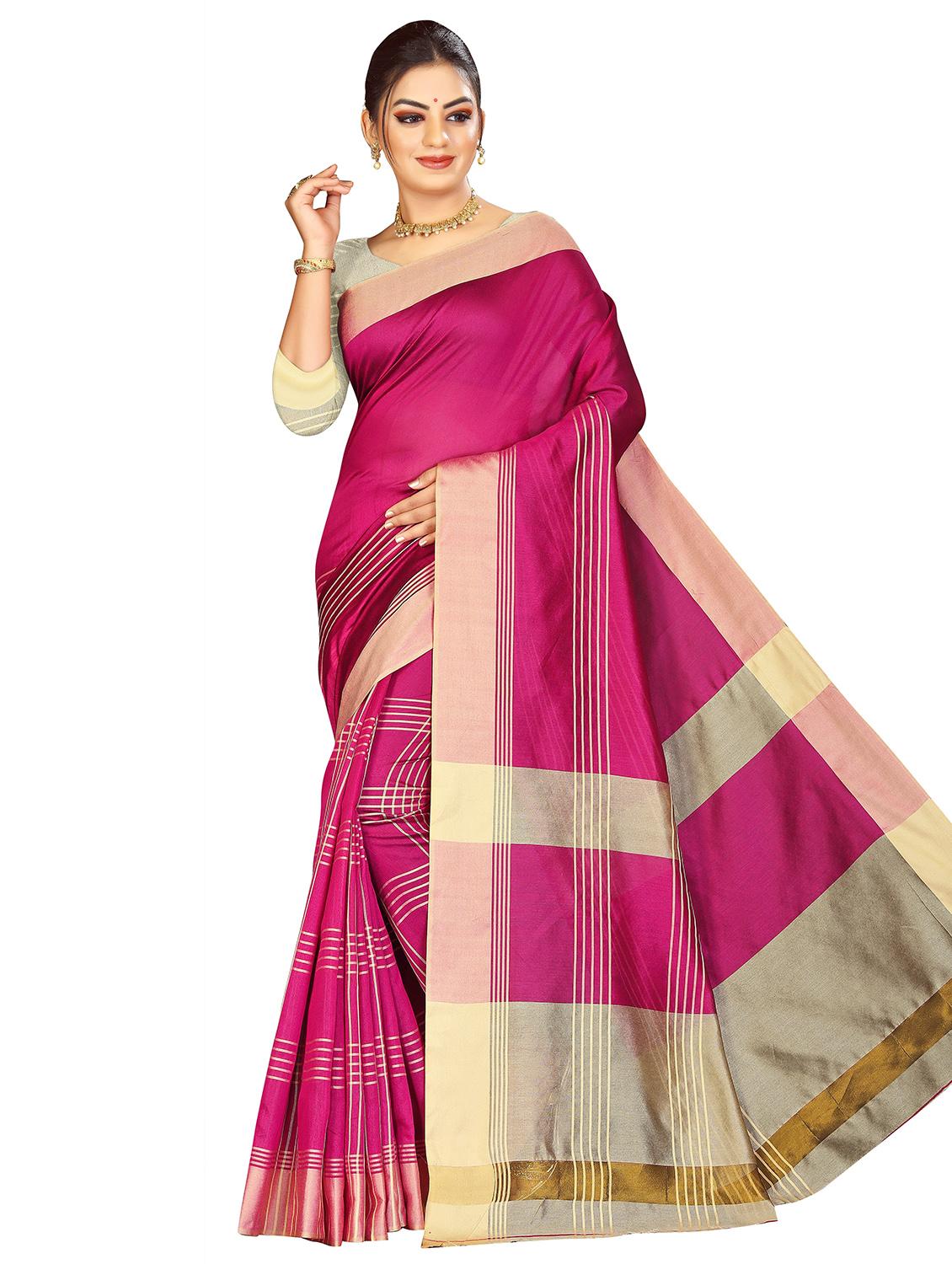 striped woven saree - 17665971 - Standard Image - 1