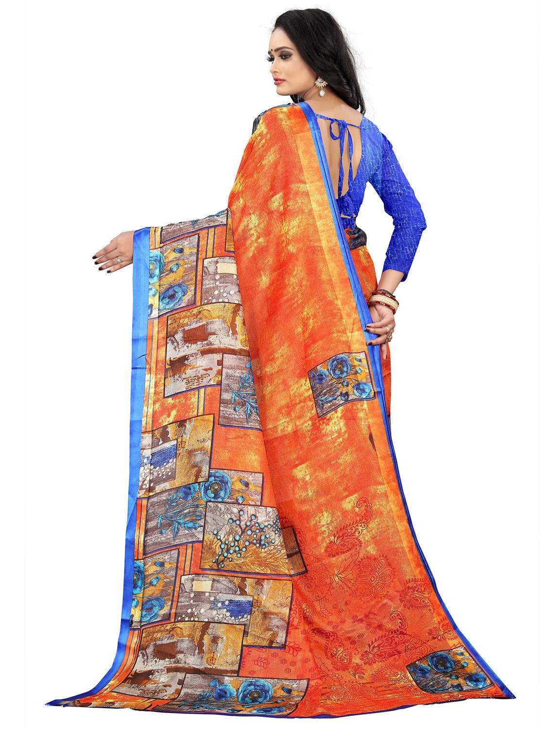 floral printed saree with blouse - 17665982 -  Standard Image - 1
