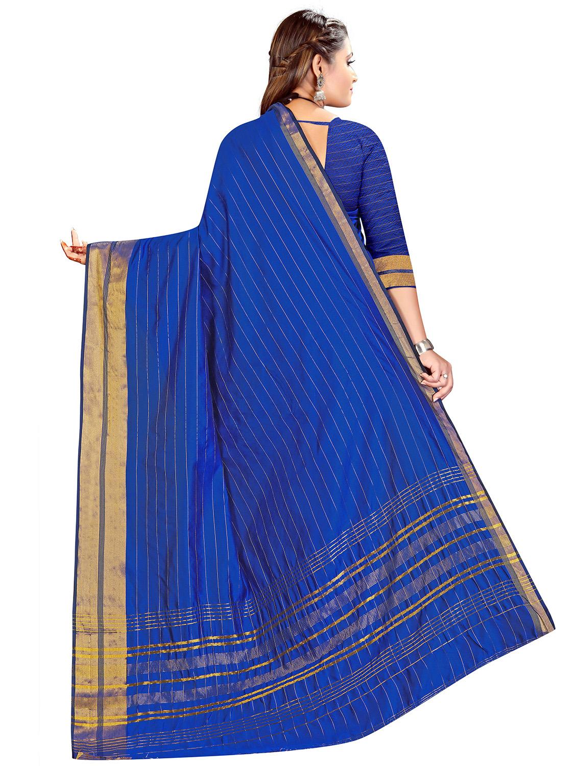 striped woven saree with blouse - 17665995 - Standard Image - 1
