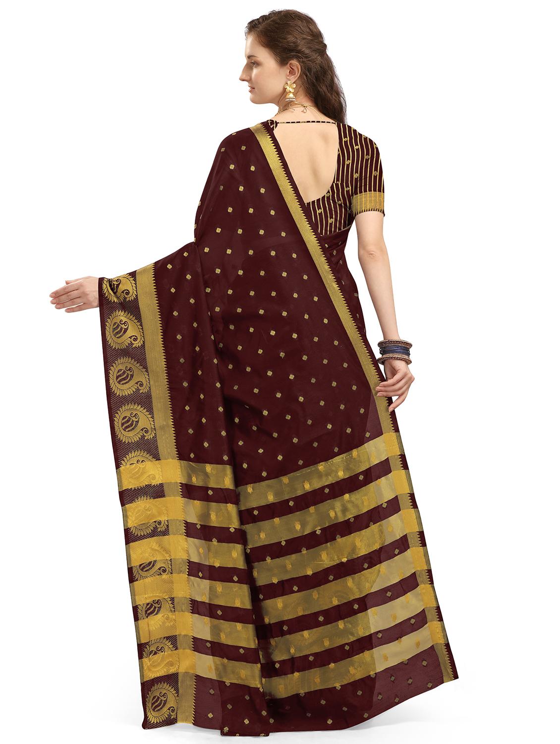 floral handloom saree with blouse - 17666000 -  Standard Image - 1