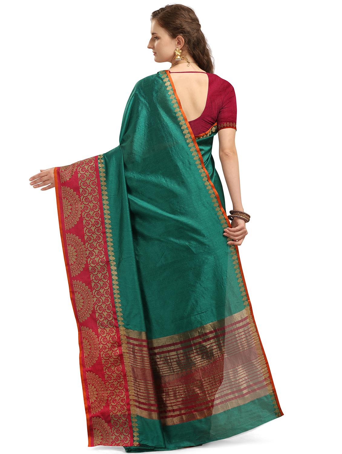 self design woven saree with blouse - 17666009 - Standard Image - 1