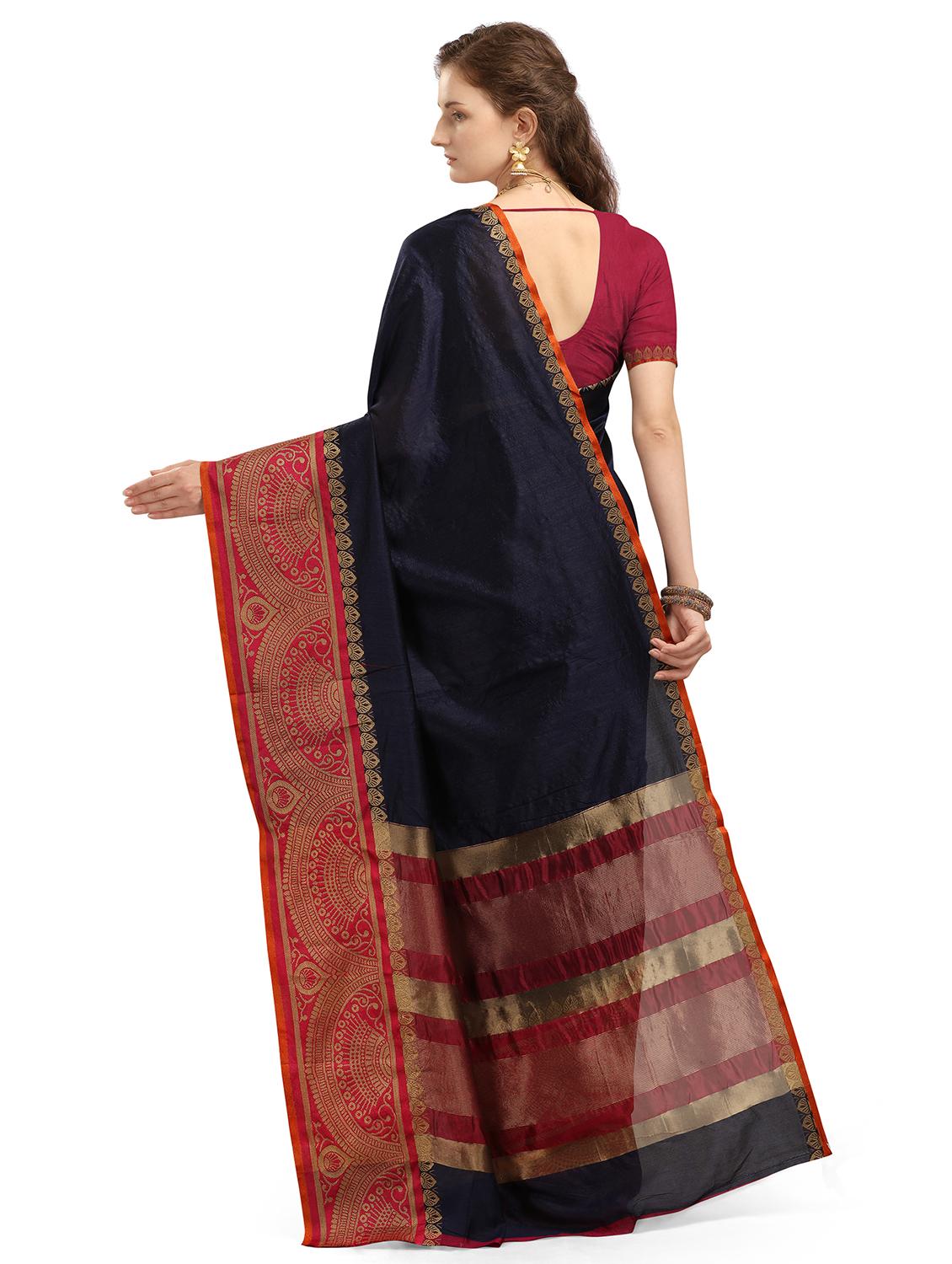 self design woven saree with blouse - 17666010 - Standard Image - 1