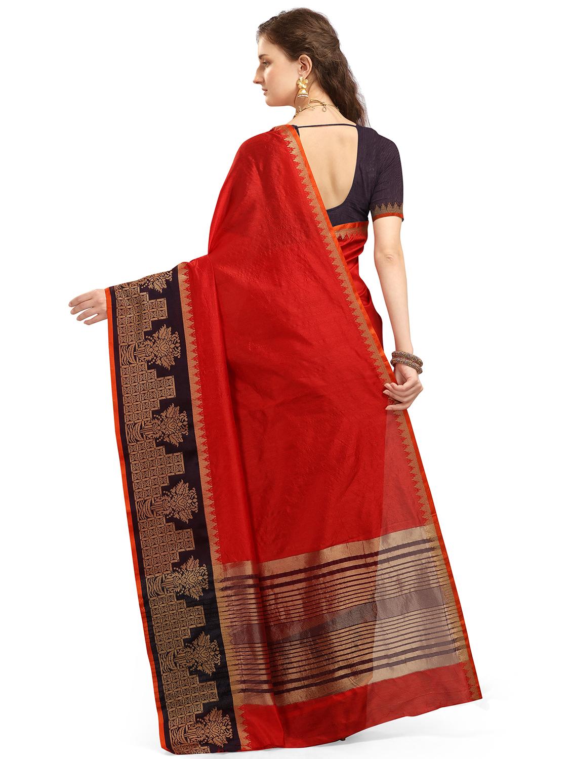 self design woven saree with blouse - 17666011 - Standard Image - 1