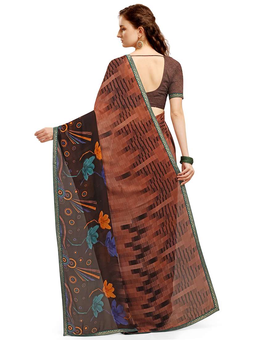 floral printed saree with blouse - 17666018 -  Standard Image - 1