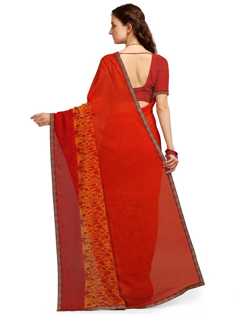 ikat printed saree with blouse - 17666020 - Standard Image - 1