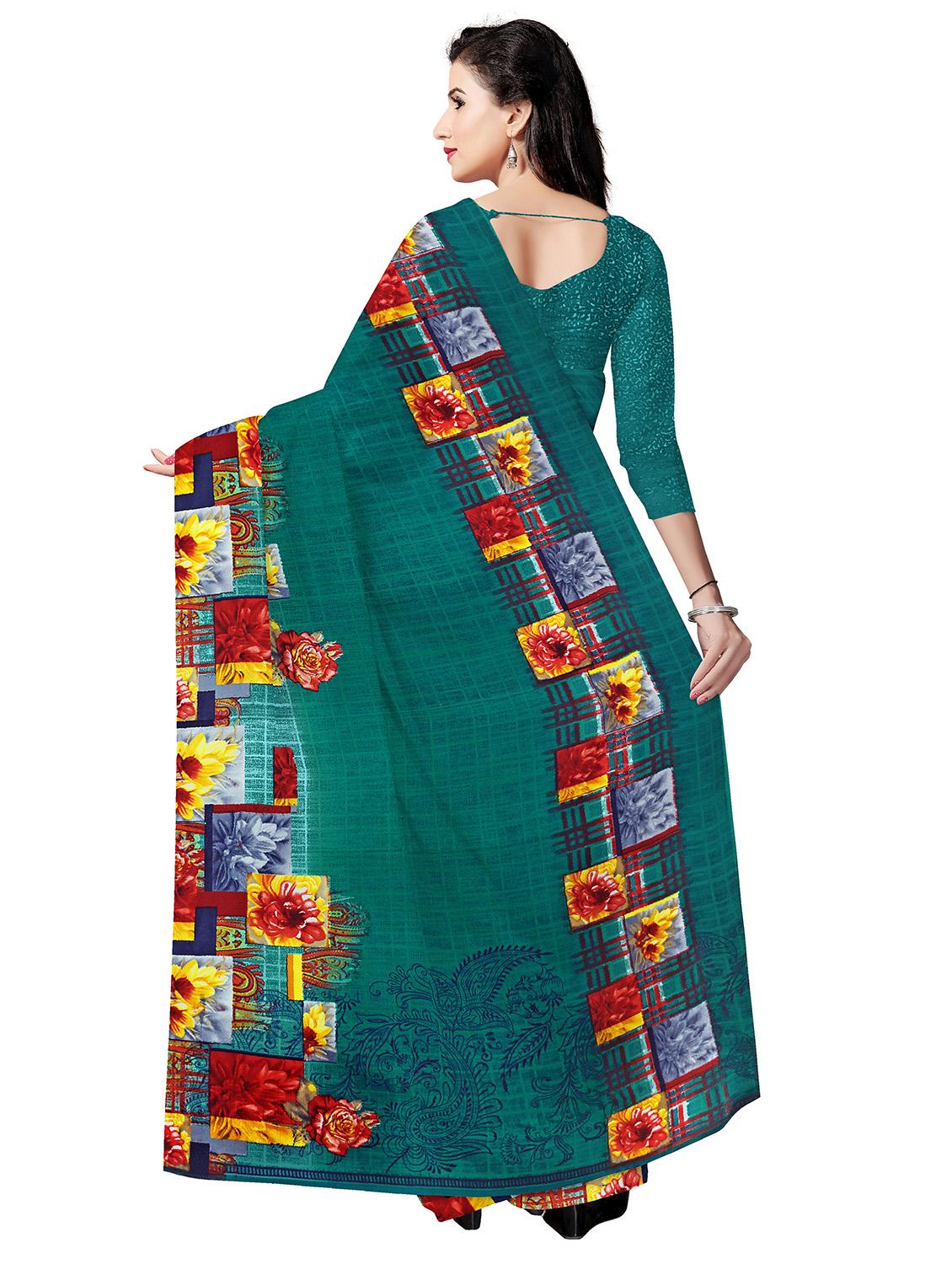 floral printed saree with blouse - 17666025 -  Standard Image - 1