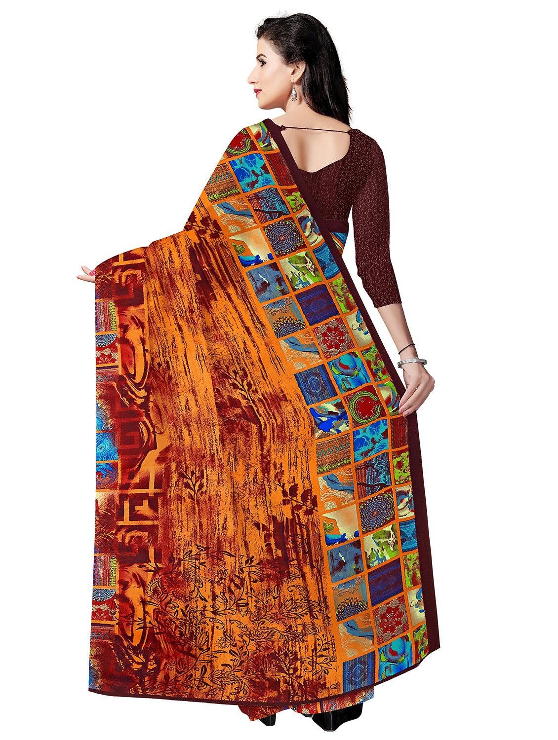 floral printed saree with blouse - 17666026 -  Standard Image - 1