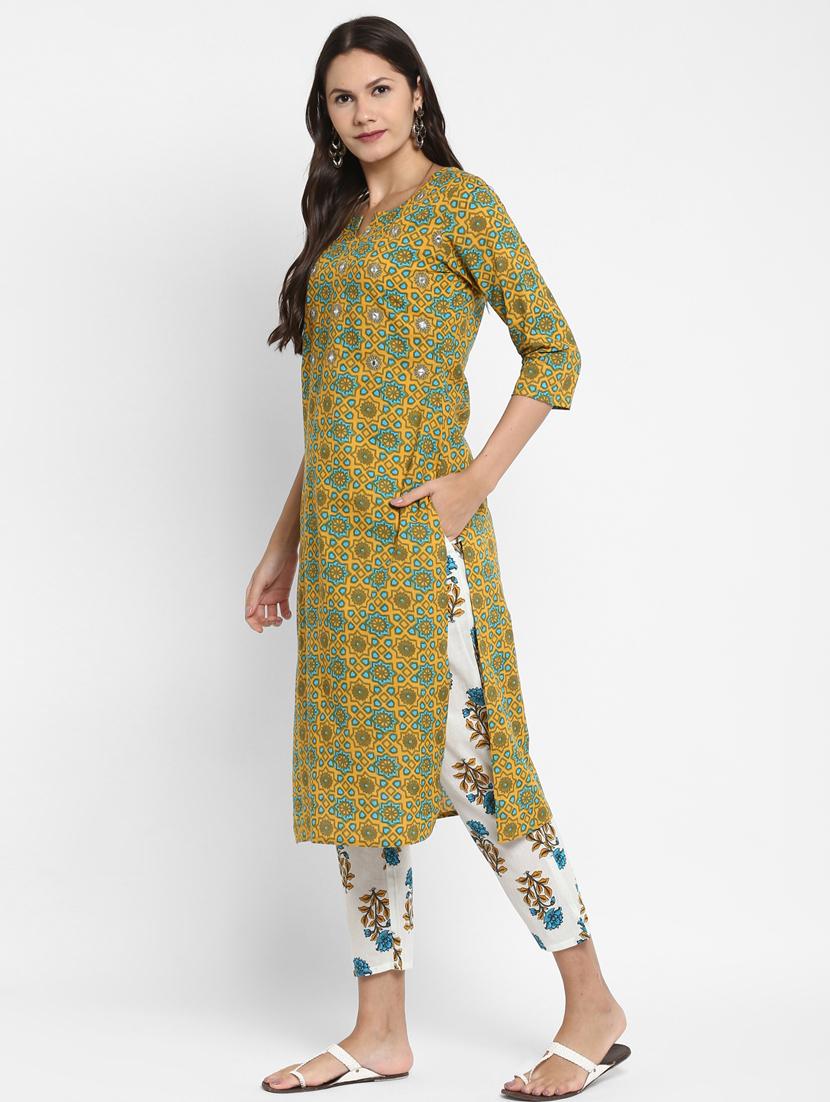 floral kurta pant set - 17667817 - Standard Image - 1