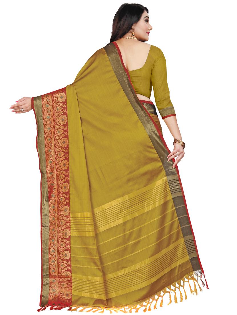 jacquard handloom saree with blouse - 17668315 - Standard Image - 1