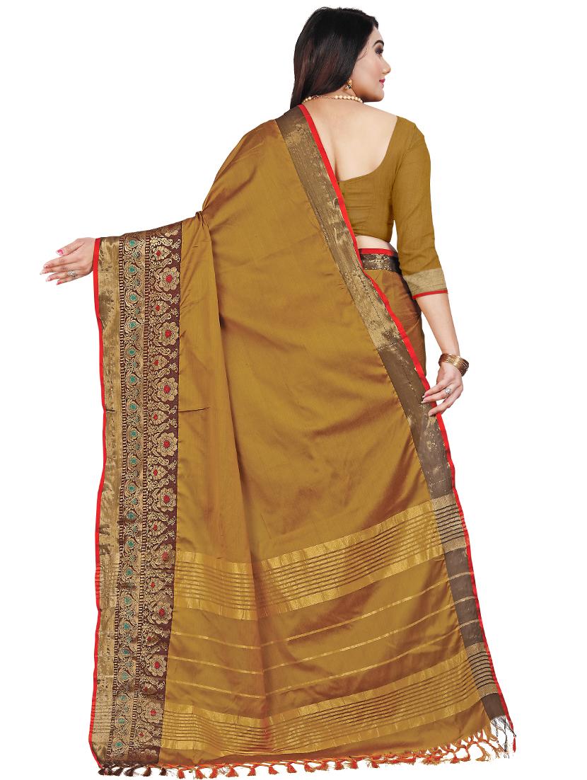 jacquard handloom saree with blouse - 17668316 - Standard Image - 1