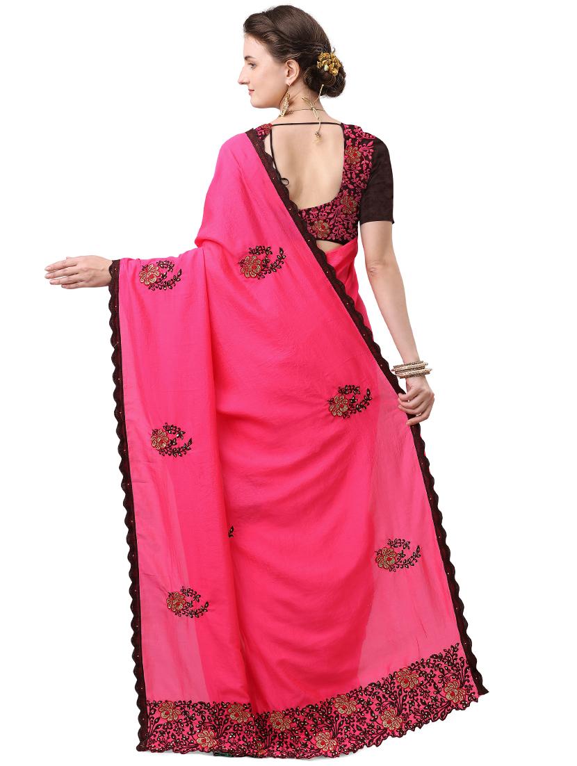 ethnic motifs embroidered saree - 17668329 - Standard Image - 1