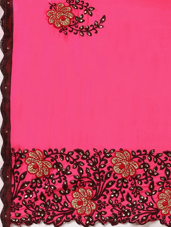 ethnic motifs embroidered saree - 17668329 - Standard Image - 4