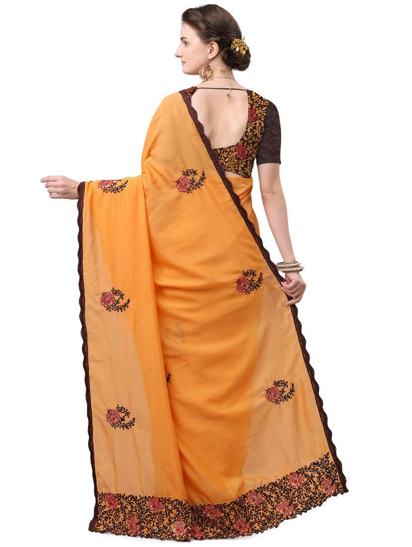 ethnic motifs embroidered saree - 17668330 -  Standard Image - 1