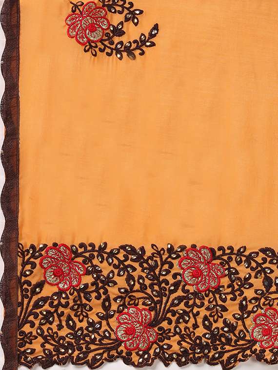 ethnic motifs embroidered saree - 17668330 -  Standard Image - 4