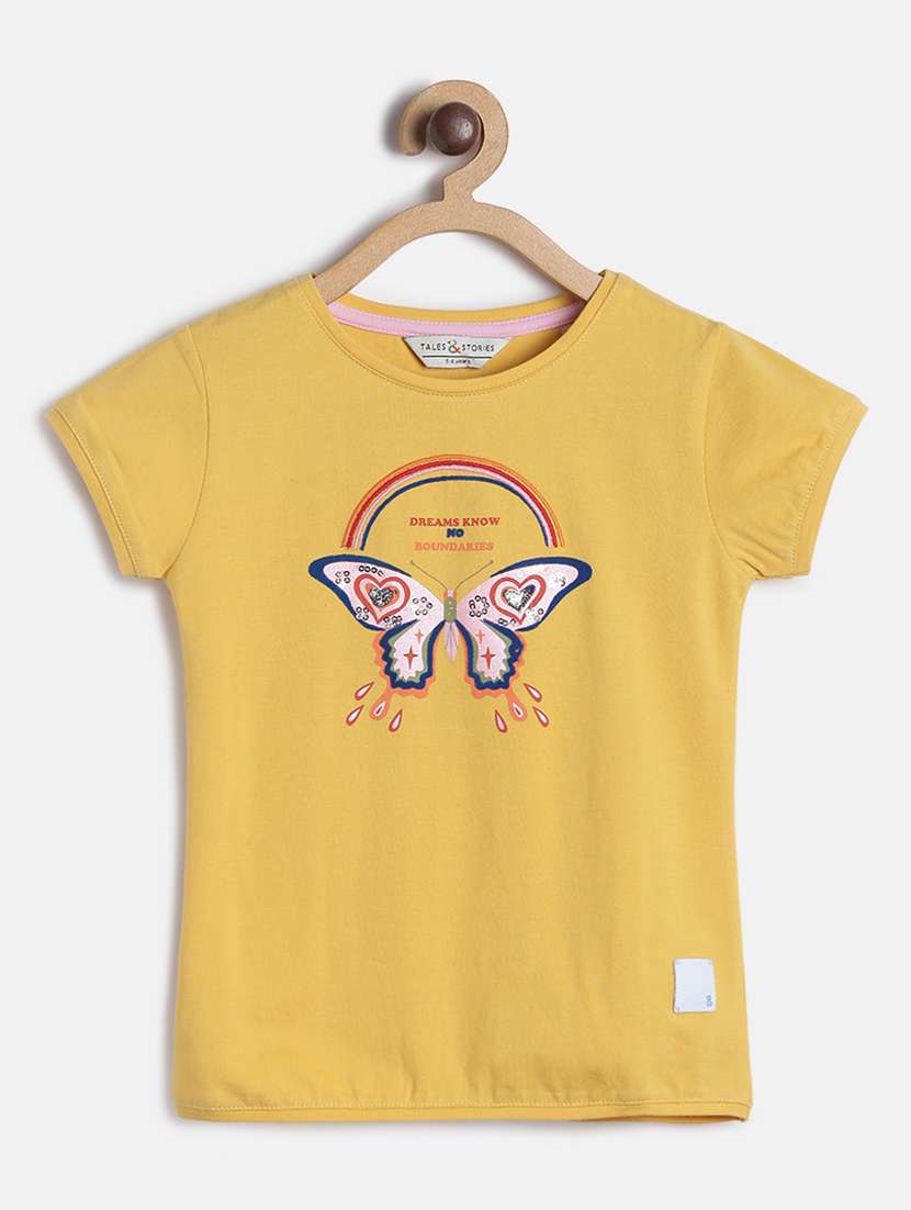 yellow cotton blend tee