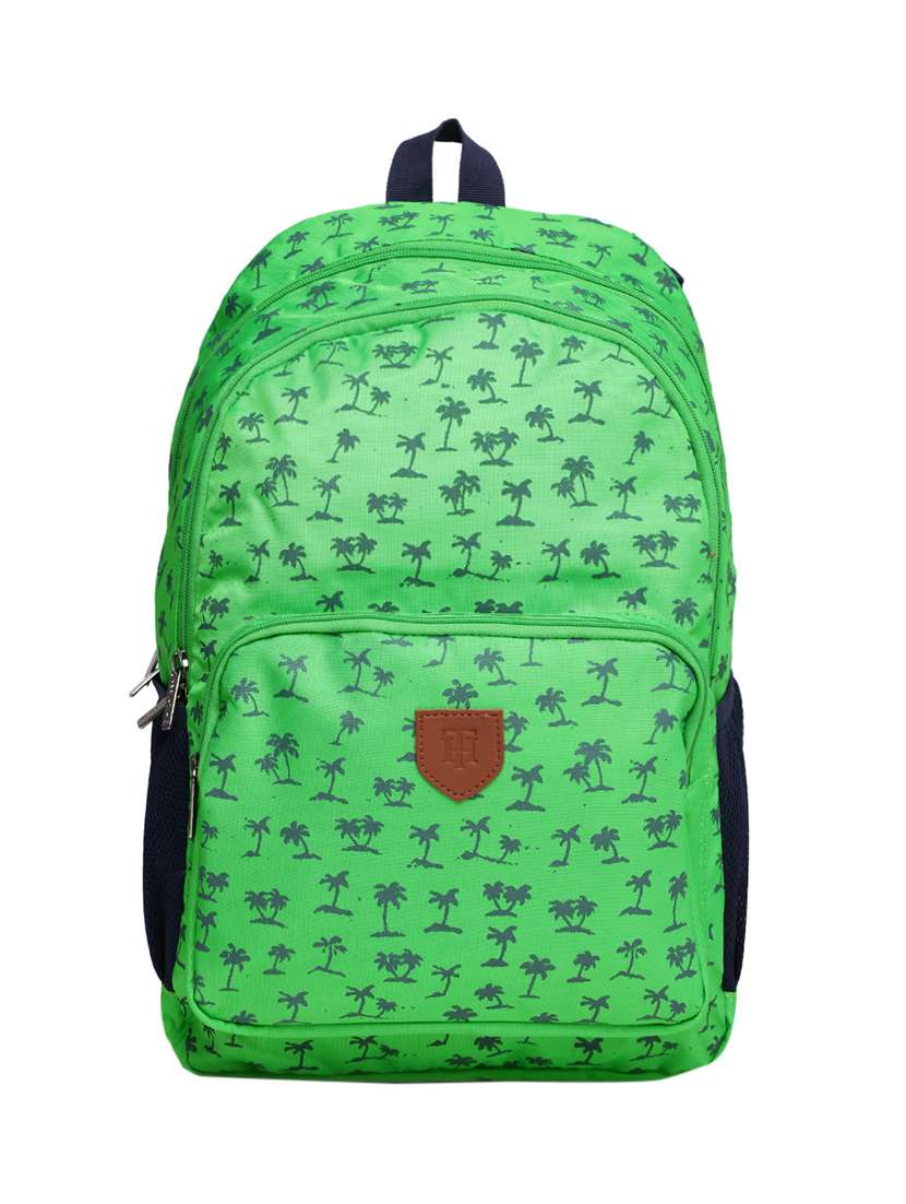 green  polyester backpack