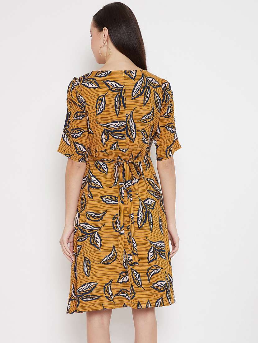 Women's  Leaf Print Dress