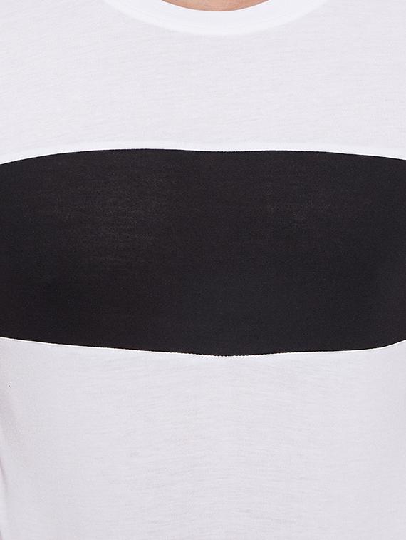 white color block cut & sew t-shirt - 17669494 - Standard Image - 4