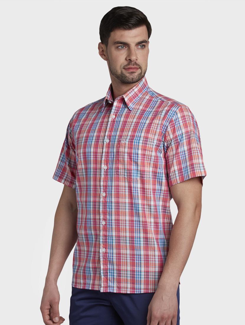 pink checkered casual shirt - 17669754 - Standard Image - 1