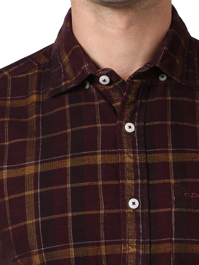 brown checkered casual shirt - 17669784 - Standard Image - 4
