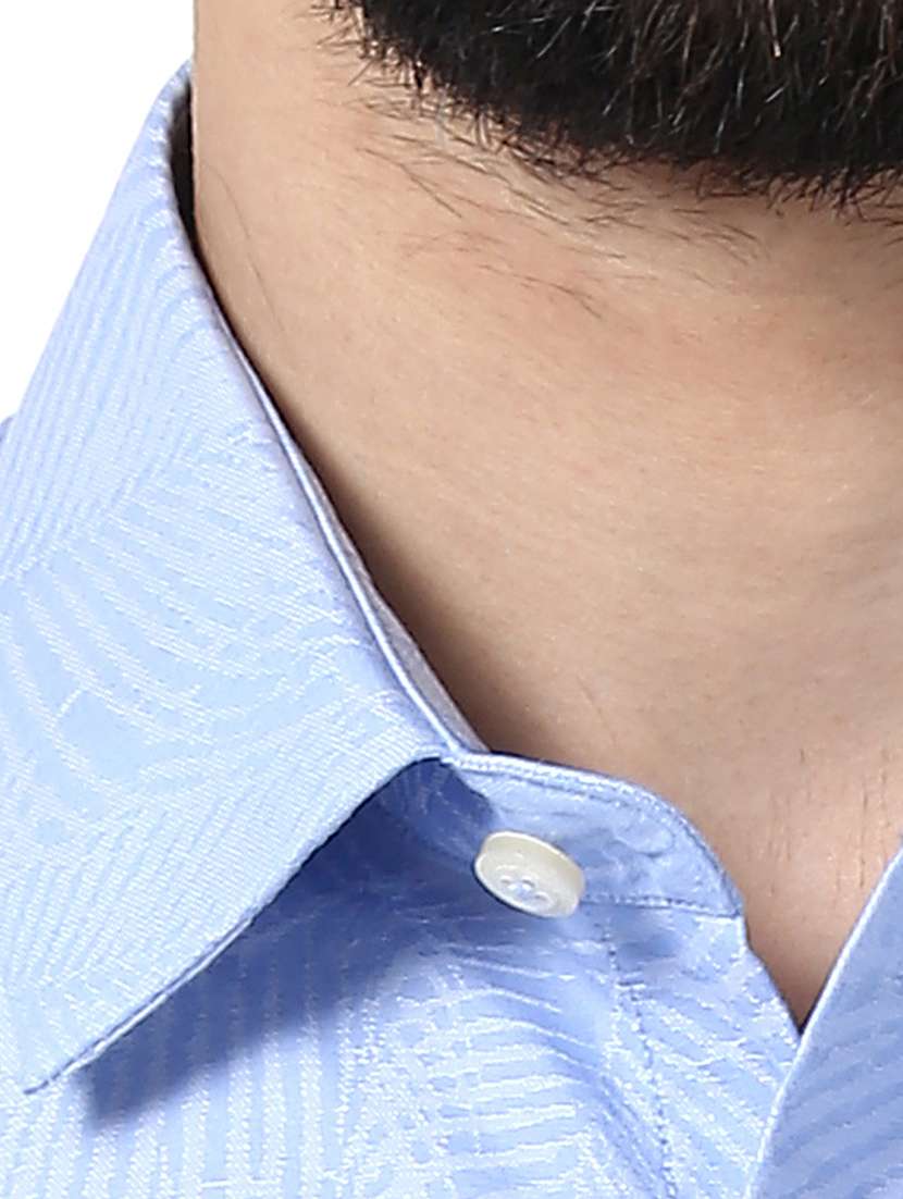 light blue printed casual shirt - 17669877 - Standard Image - 4