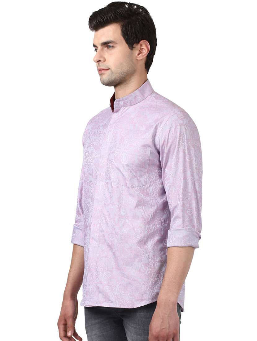 purple self design casual shirt - 17669879 -  Standard Image - 1