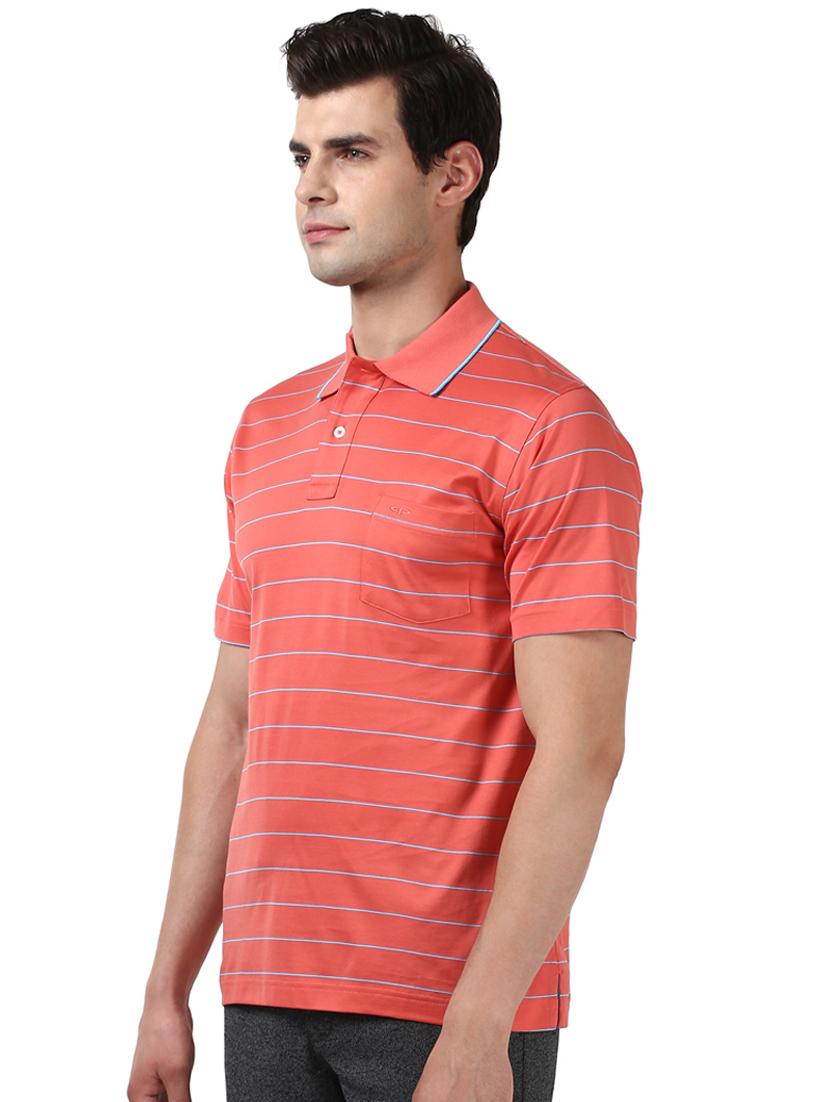 orange striped polo t-shirt - 17670180 - Standard Image - 1