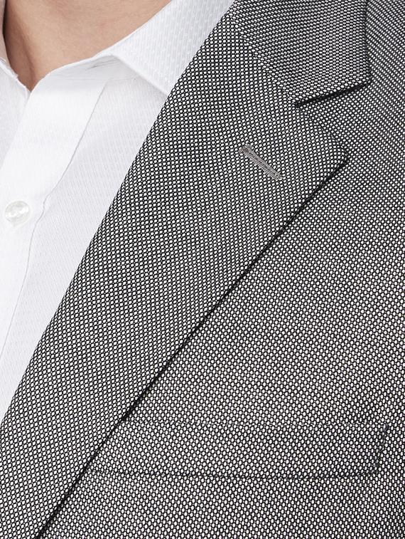 grey self design single breasted formal blazer - 17671335 - Standard Image - 4