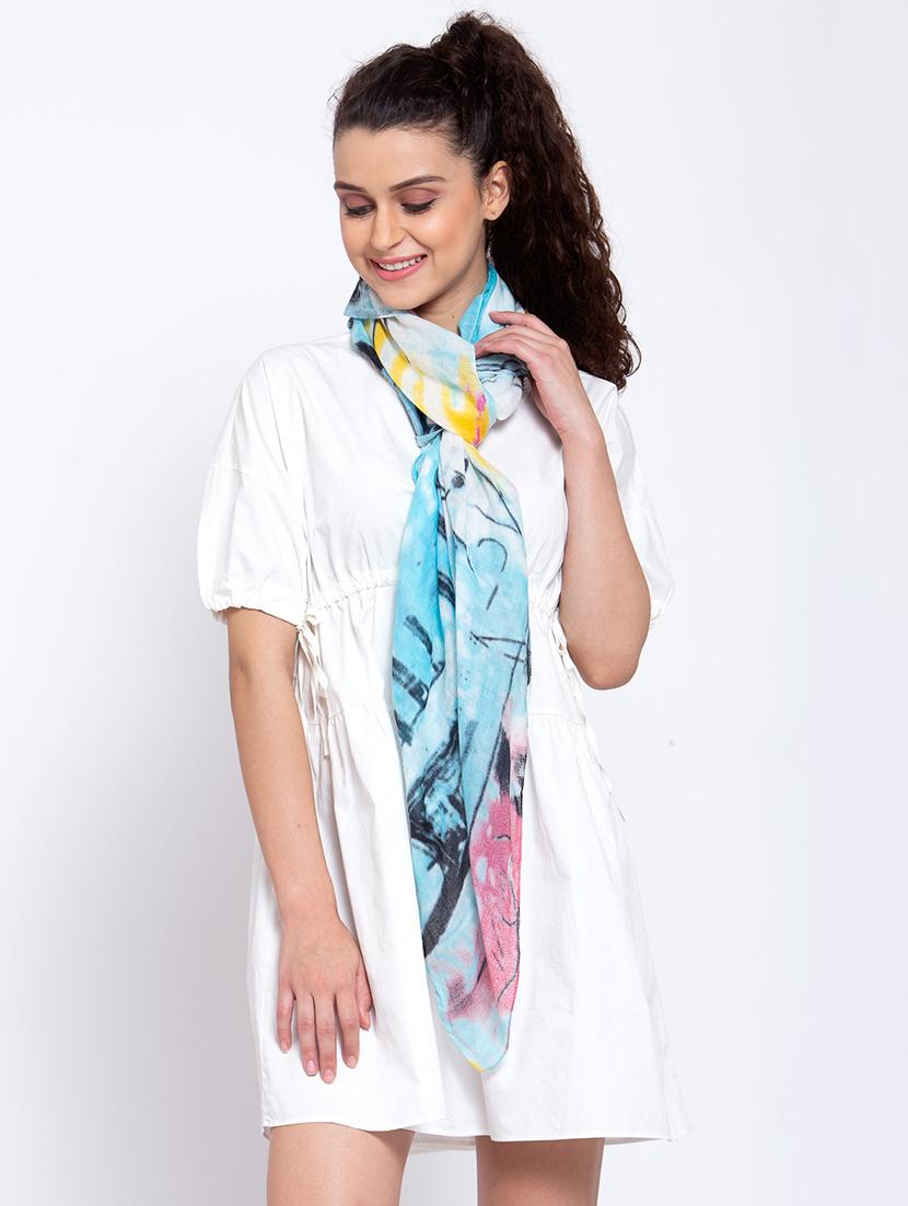blue cotton scarf - 17672182 -  Zoom Image - 0
