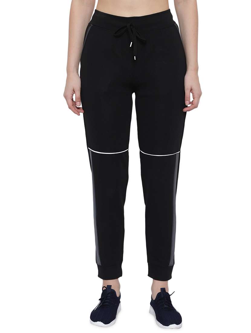 drawstring waist contrast panel track pant