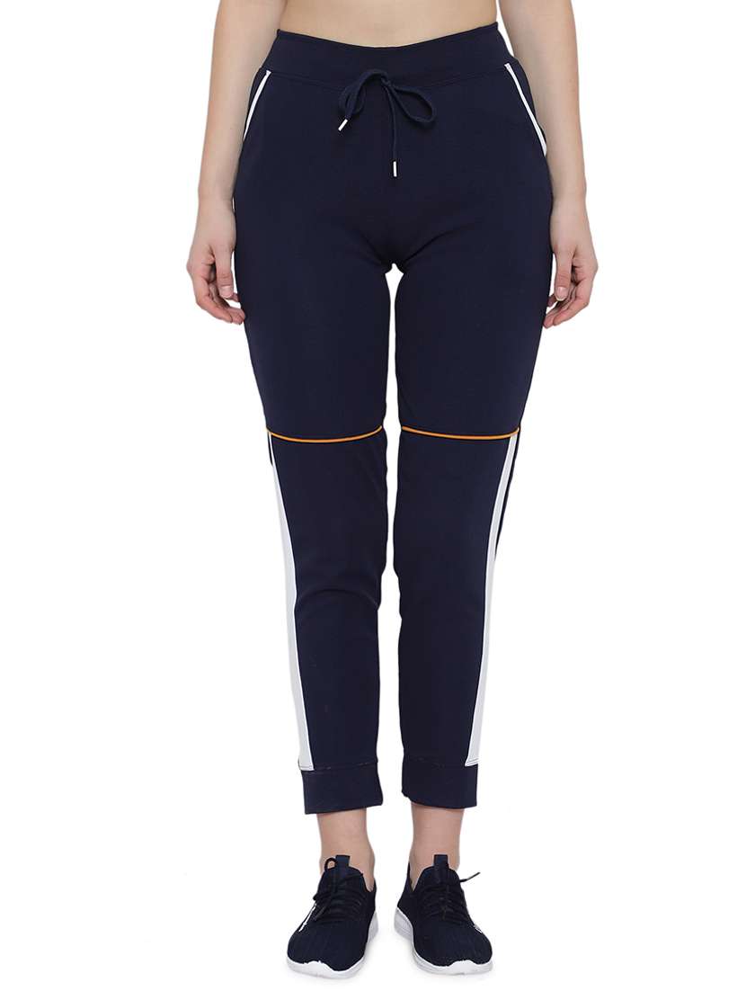drawstring waist contrast panel track pant