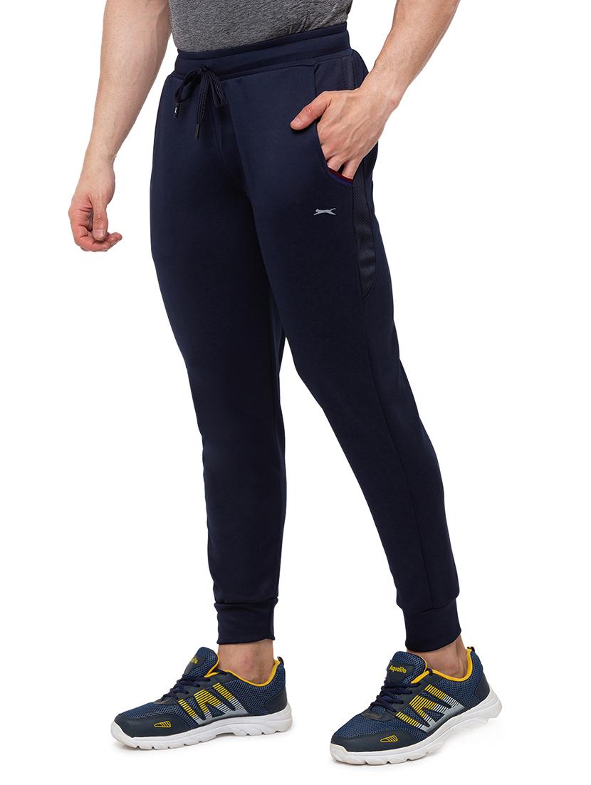 navy blue solid joggers track pant - 17676209 -  Standard Image - 1