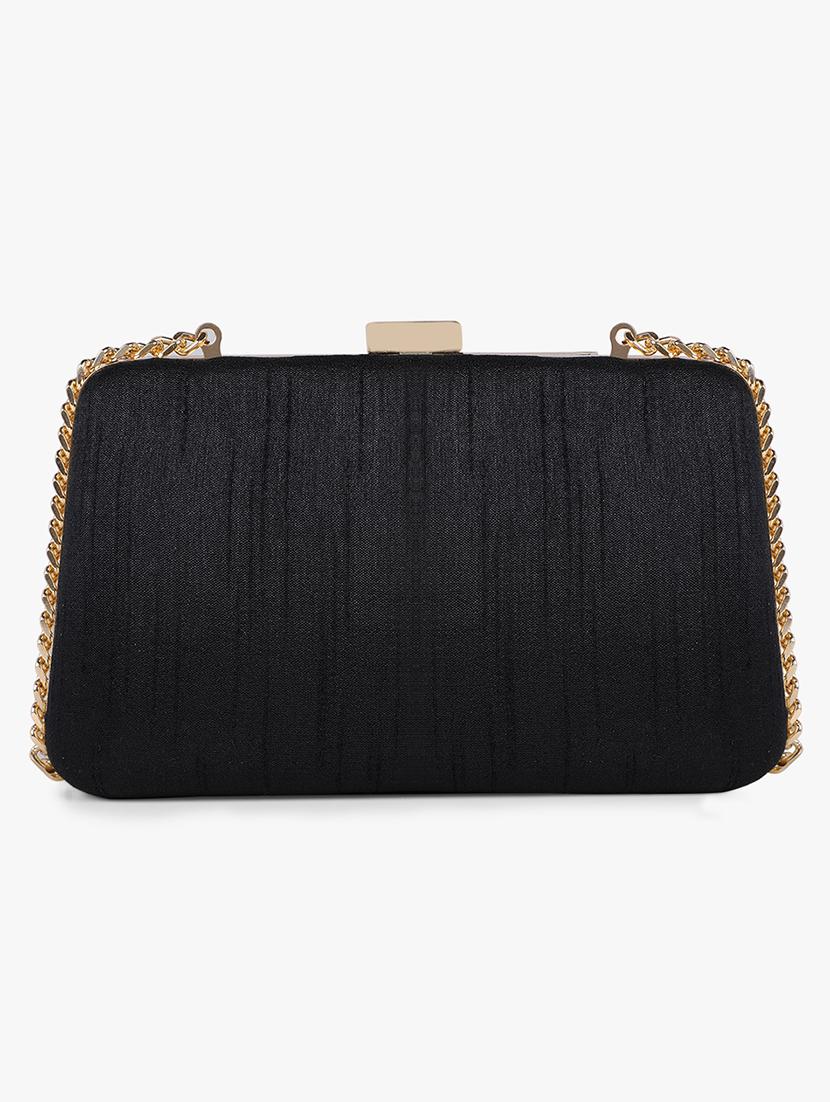 black silk box clutch - 17677027 - Standard Image - 1