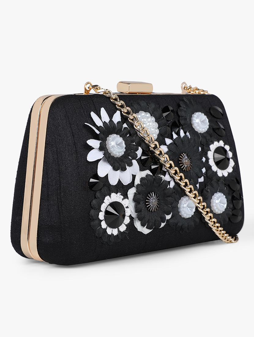black silk box clutch - 17677027 - Standard Image - 4
