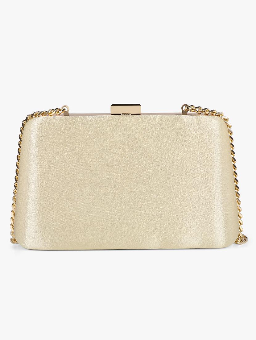 gold silk box clutch - 17677028 - Standard Image - 1