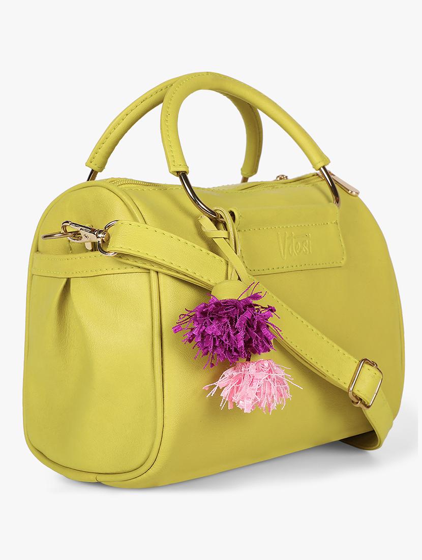 yellow leatherette (pu) handbag - 17677035 - Standard Image - 4
