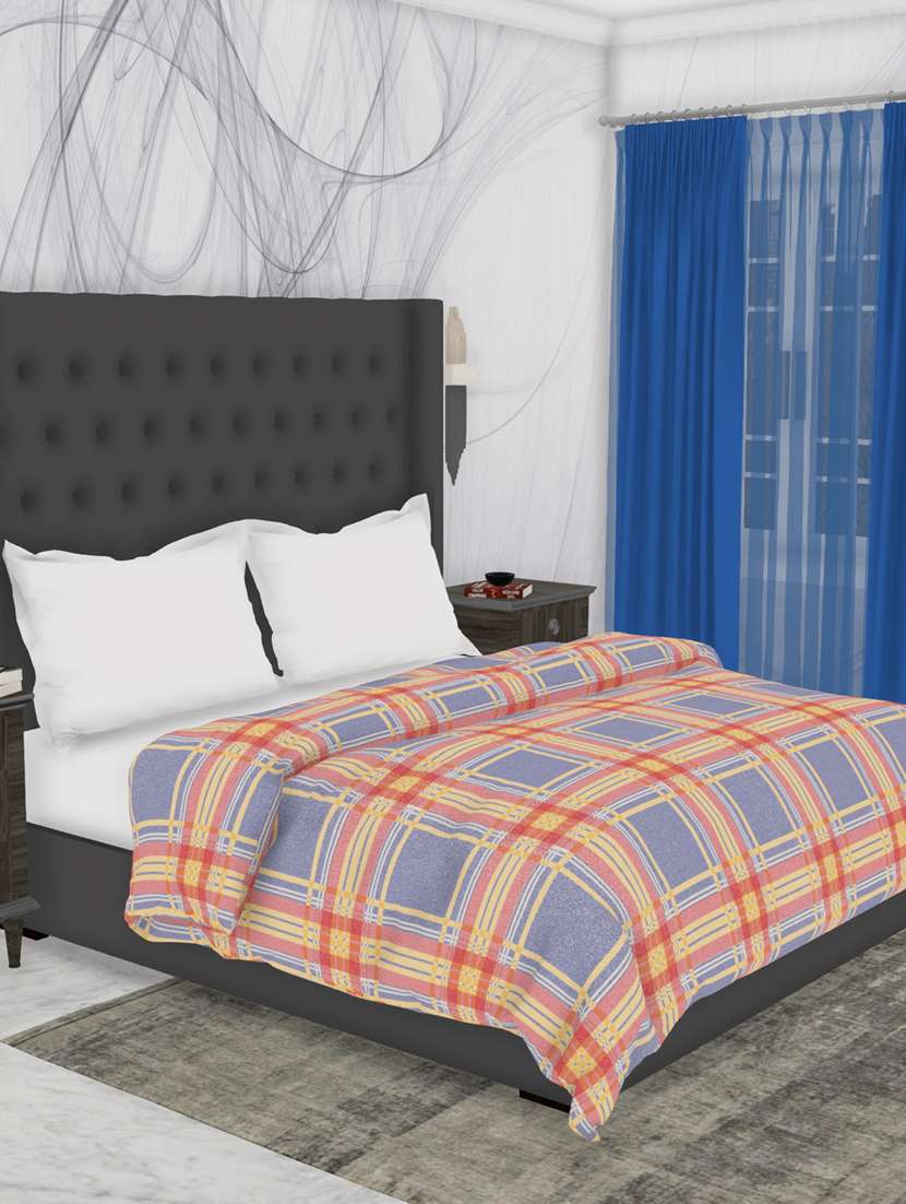 bianca 100% cotton all-weather ac double comforter [150gsm micro-silk filling & 144tc cotton fabric] with health layer -1pc set-