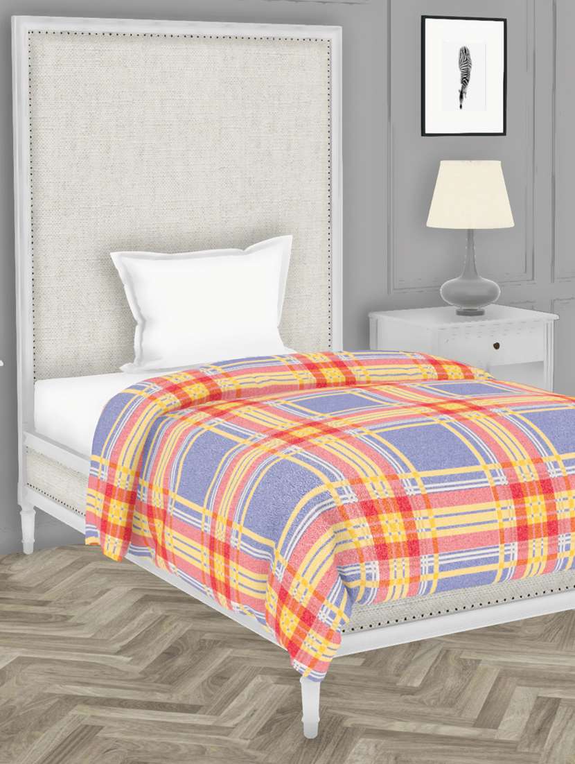 bianca 100% cotton all-weather ac single comforter [150gsm micro-silk filling & 144tc cotton fabric] with health layer -1pc set-