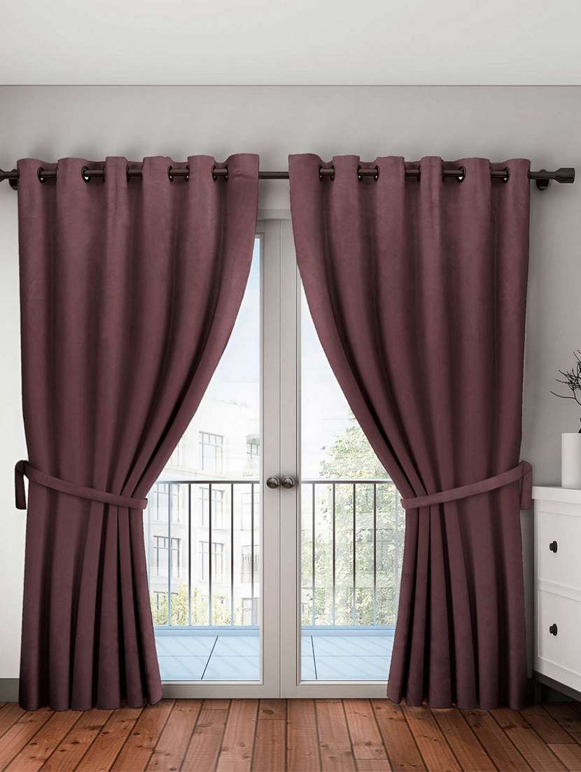 bianca minimal-satin blackout curtain [blocks 99% sunlight & reduces noise] -1pc 9 feet (blackout) abstract-coffee