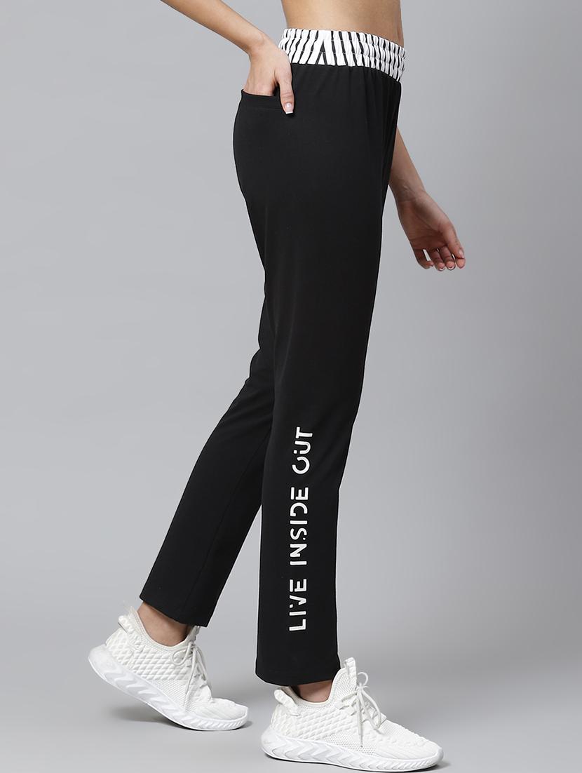 black cotton track pants - 17678987 -  Standard Image - 1