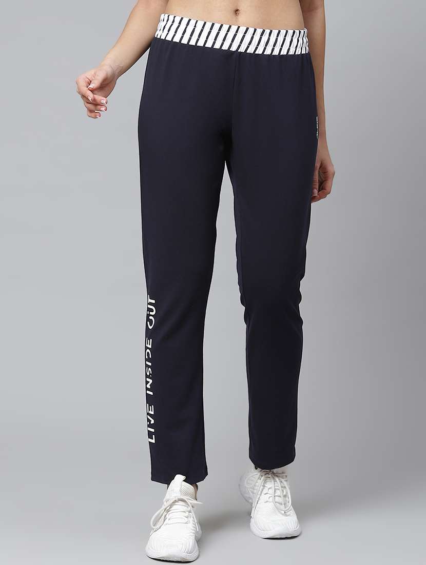 navy blue cotton track pants