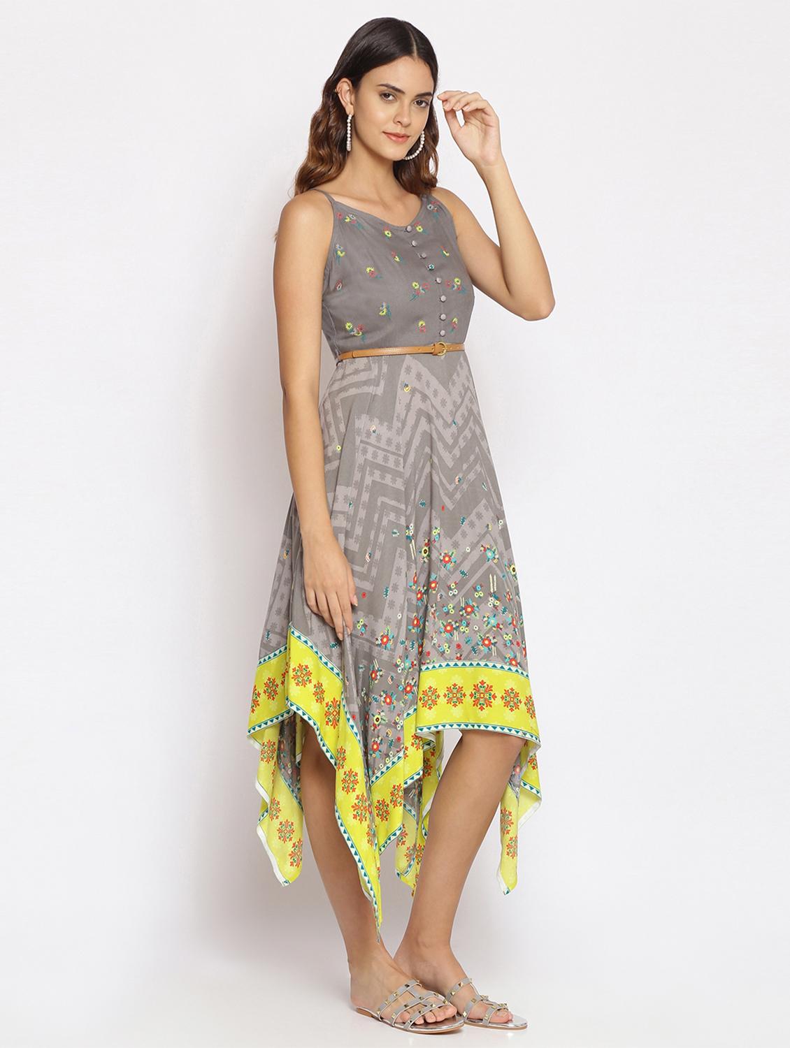 women's asymmetric floral dress - 17679039 - Standard Image - 1