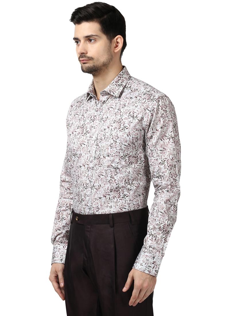 off white printed formal shirt - 17679103 - Standard Image - 1