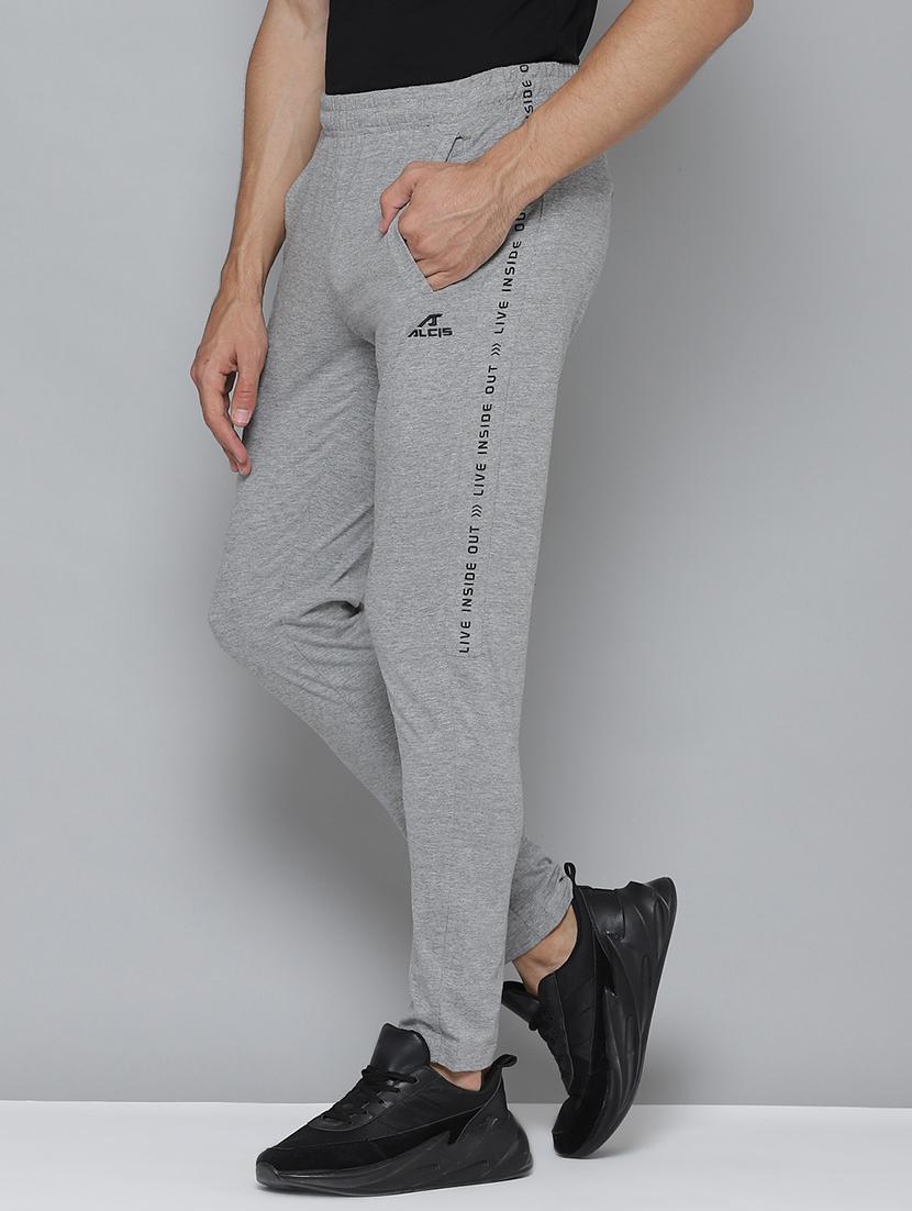 grey side taped ankle length track pant - 17679608 -  Standard Image - 1